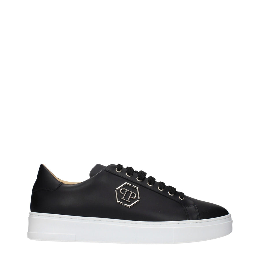 Black Leather Low Top Sneakers