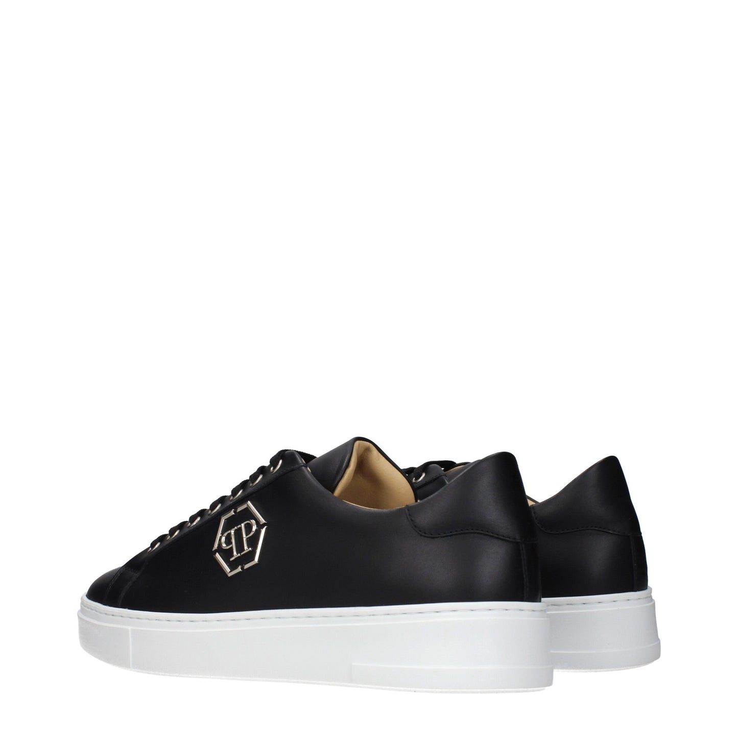 Black Leather Low Top Sneakers