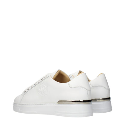 White Leather Low Top Sneakers