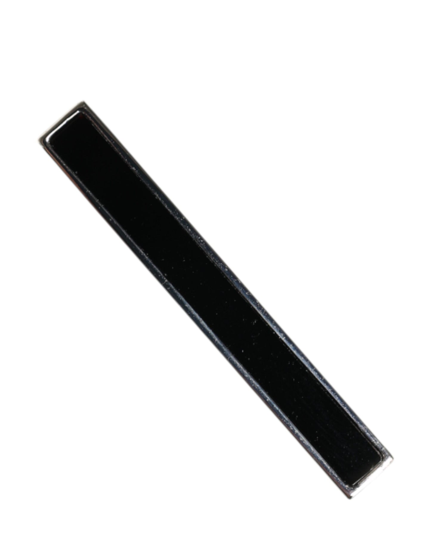 Silver Tone Brass Logo Branded Men Accessory Tie Clip Bar