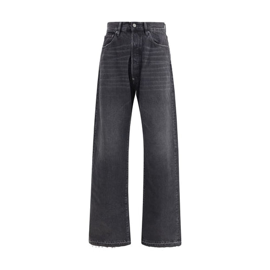 Black Cotton High-Waisted Jean