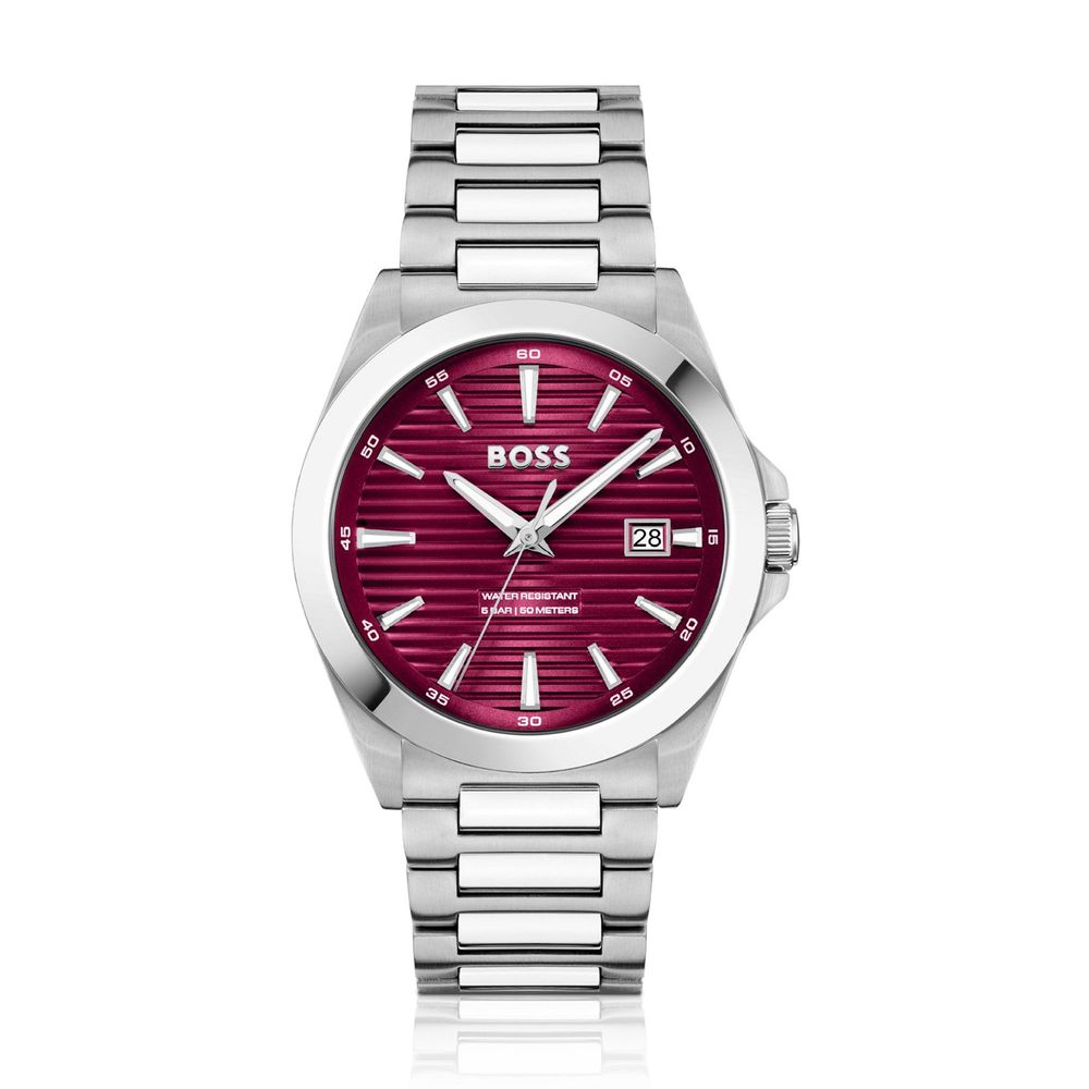 Gray Stainless Steel Dress Watch