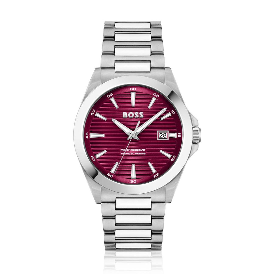 Gray Stainless Steel Dress Watch