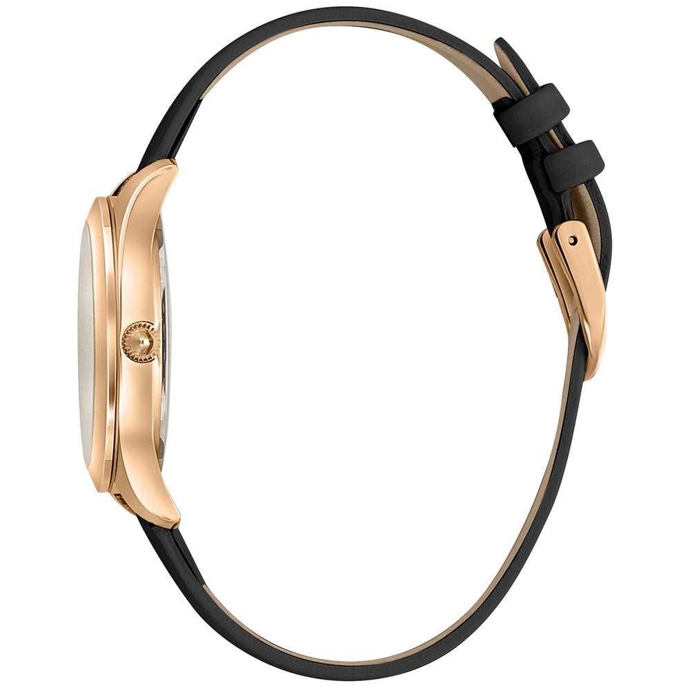 Black Leather Dress Watch