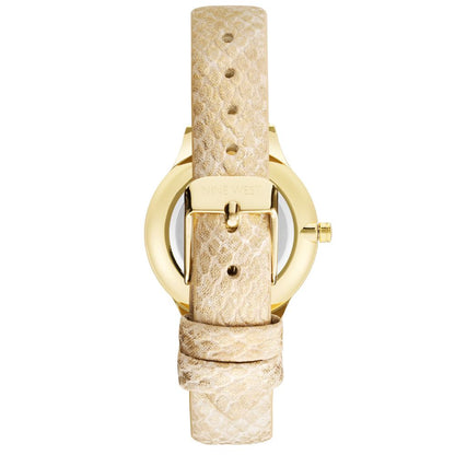 Beige Leather Dress Watch