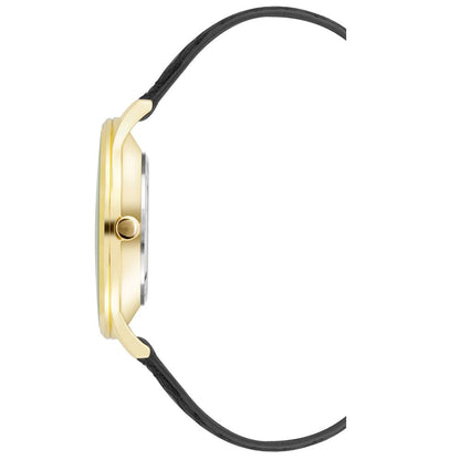 Black Leather Dress Watch