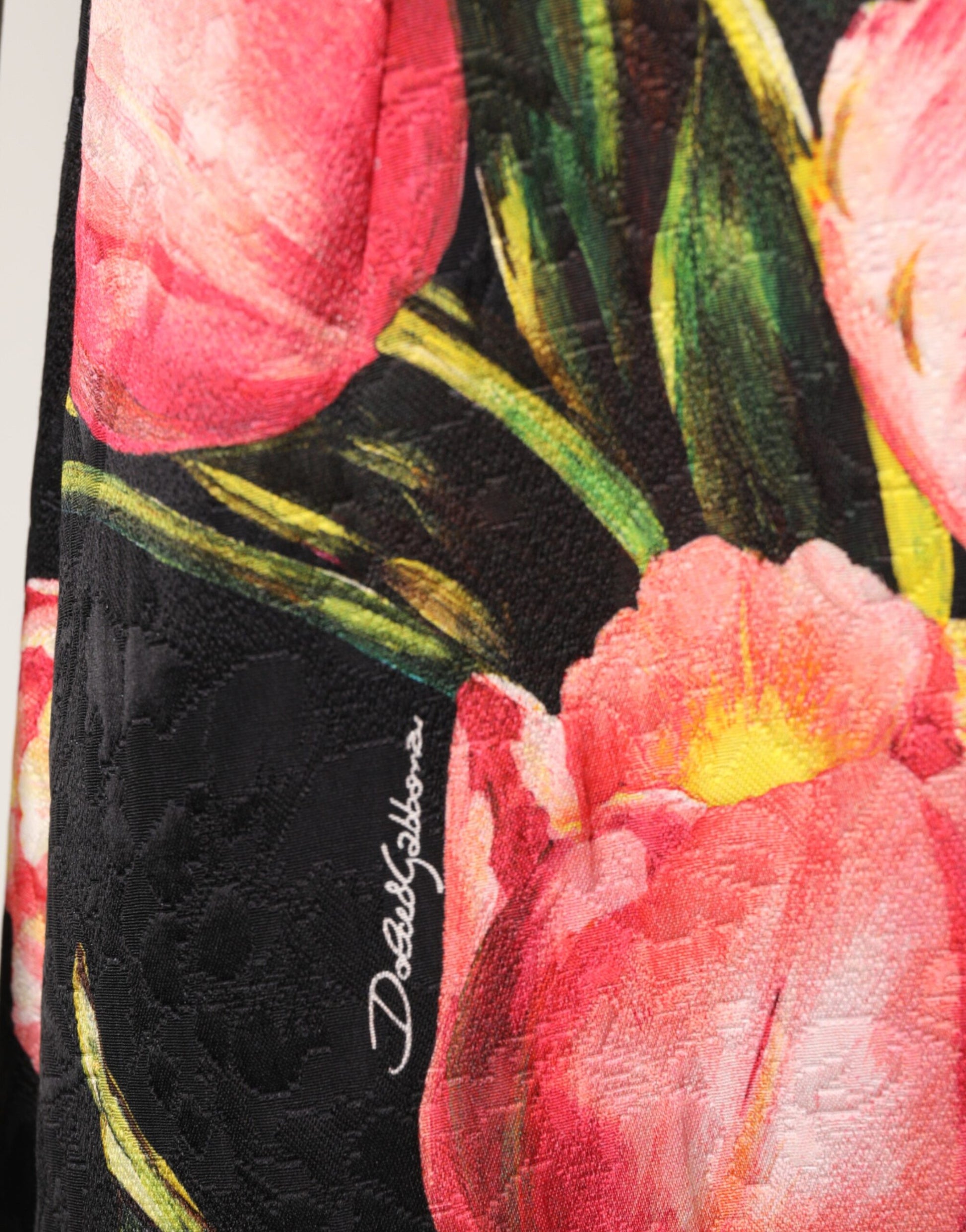 Black Floral Print Viscose A-line Mini  Dress