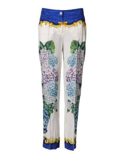 Multicolor Floral Pattern Straight Leg Pants