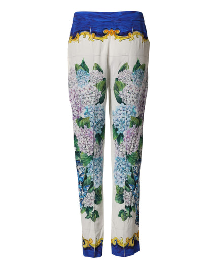 Multicolor Floral Pattern Straight Leg Pants