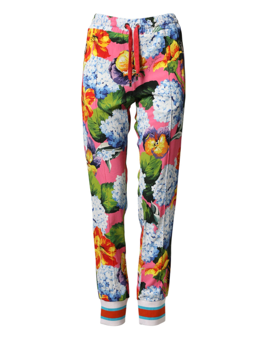 Multicolor Floral Mid Waist Jogger Pants
