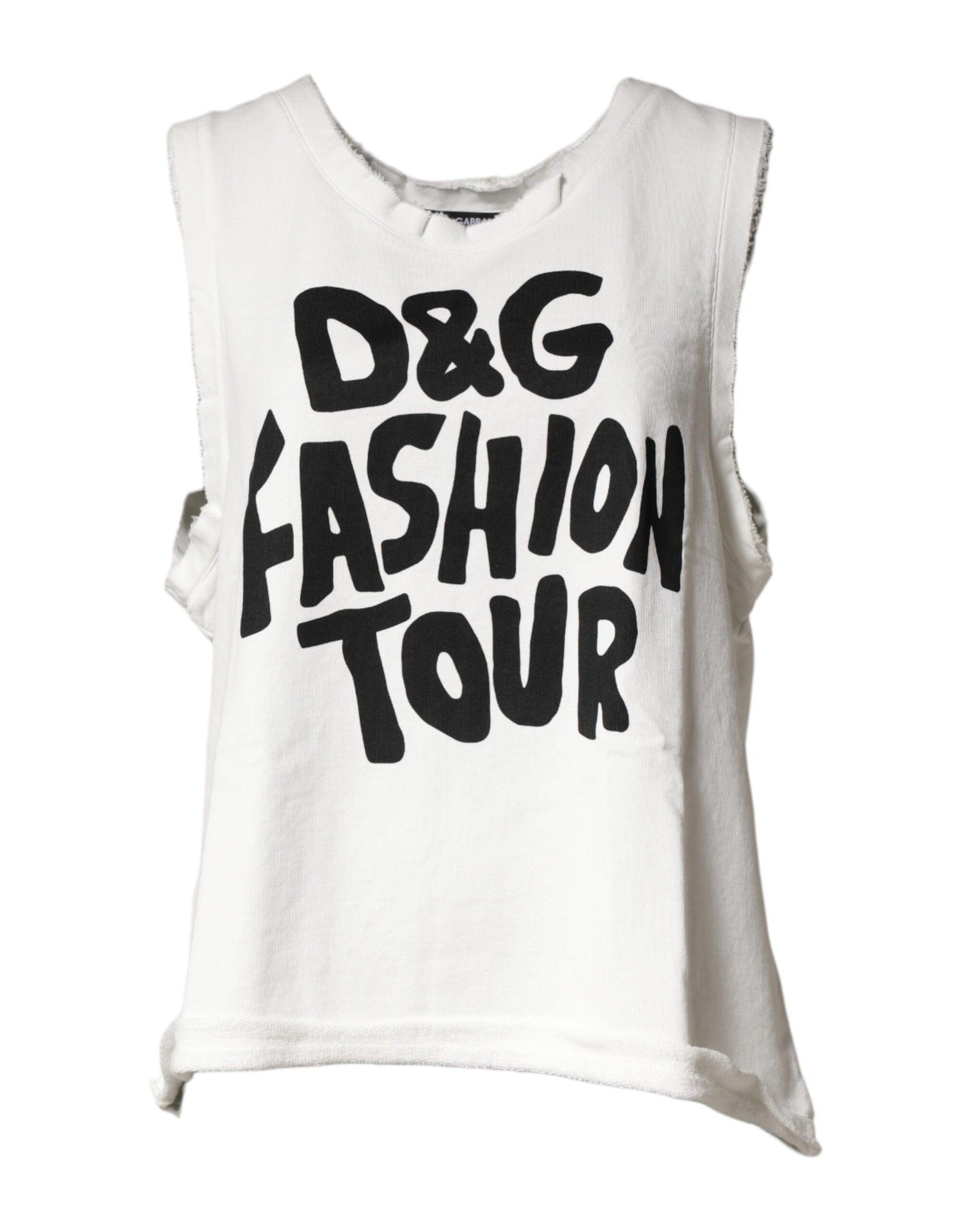 White Graphic CrewNeck Sleeveless Tank T-shirt