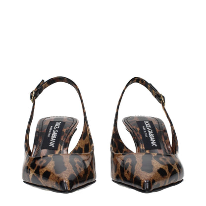 Brown Leather Stiletto Heel Sandals