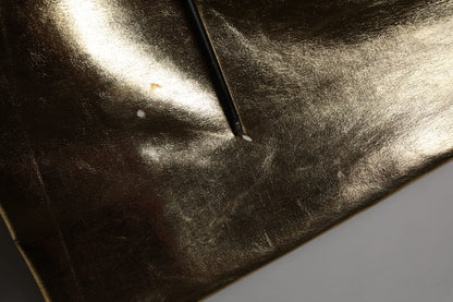 Gold Acetate Crystal High Waist Mini Skirt