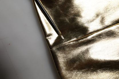 Gold Acetate Crystal High Waist Mini Skirt