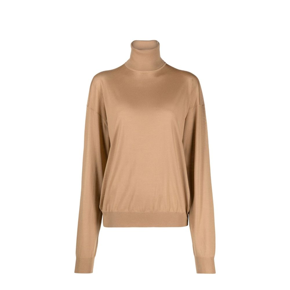 Brown Virgin Wool Turtleneck
