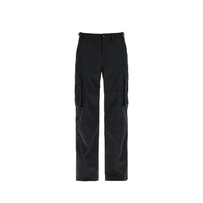 Black Cotton Cargo Pants
