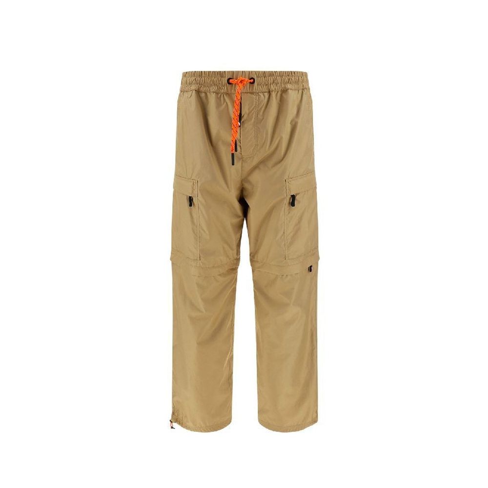 Beige Nylon Cargo Pants