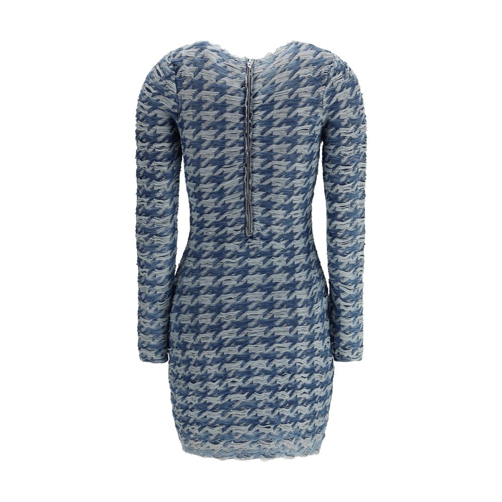 Blue Cotton Casual Dress