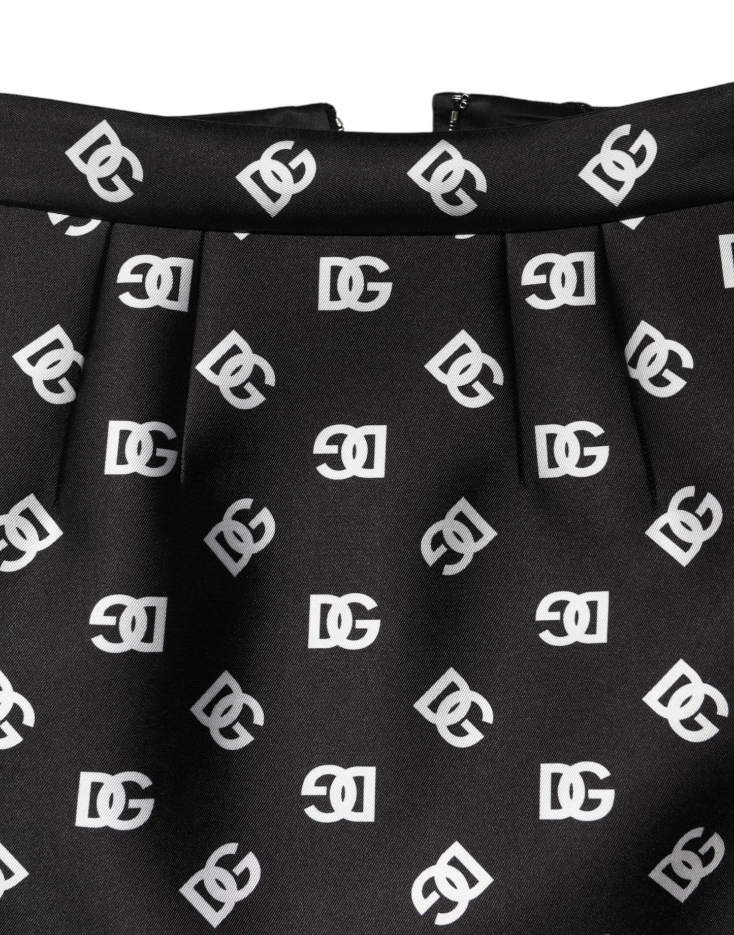 Black Dg Logo Pencil Cut High Waist Mini Skirt