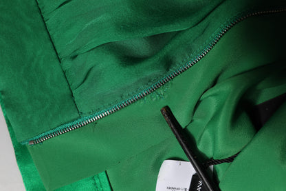 Green Silk High Waist Women Hot Pants Shorts