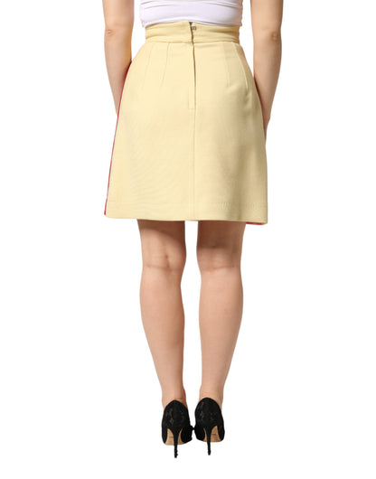 Multicolor Wool Casual High Waist Mini Skirt