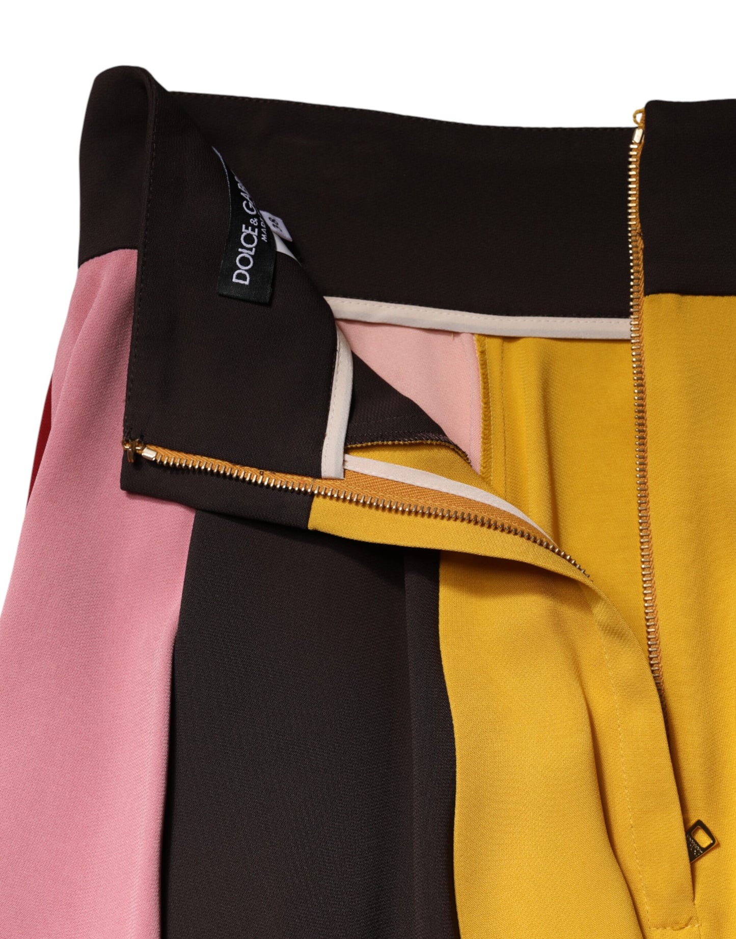 Multicolor Viscose High Waist Midi Skirt