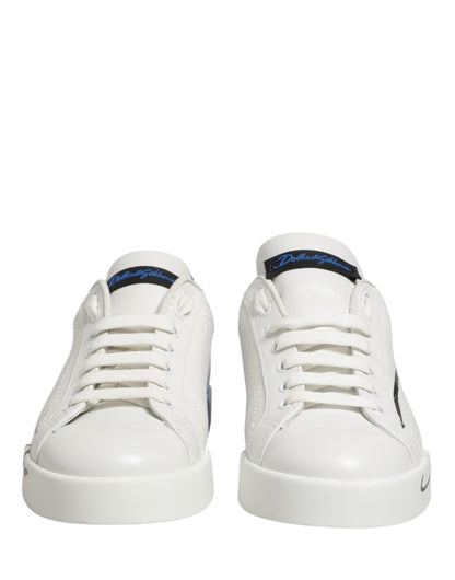 White Blue Portofino Low Top Sneakers Shoes