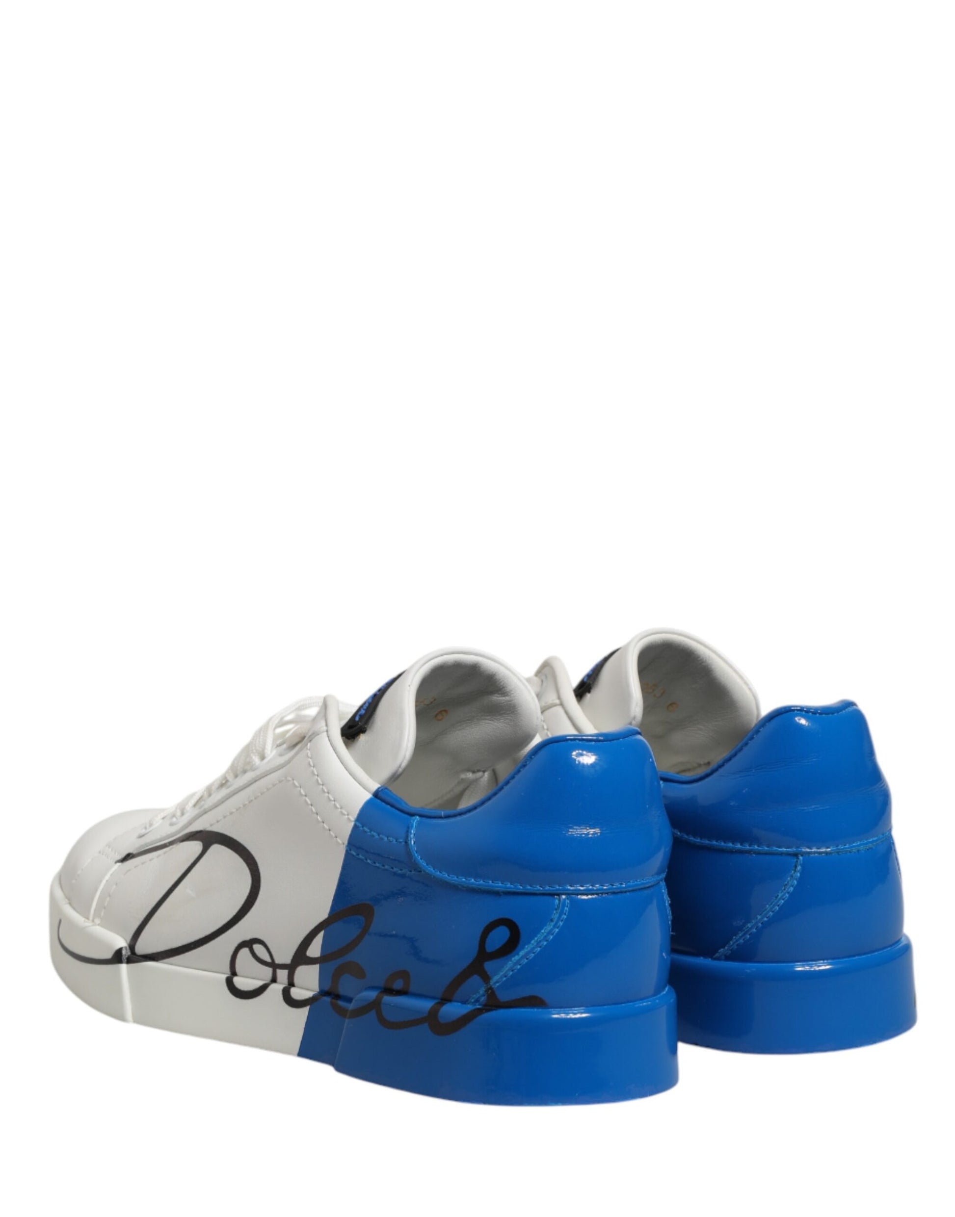 White Blue Portofino Low Top Sneakers Shoes