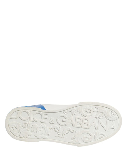 White Blue Portofino Low Top Sneakers Shoes