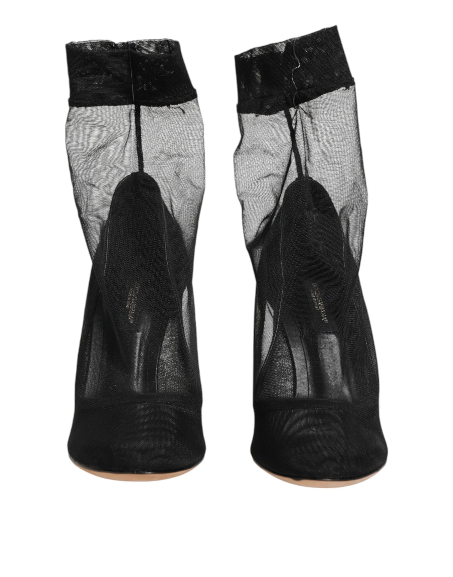 Black Nylon Stretch Mesh Sock Boots  Shoes