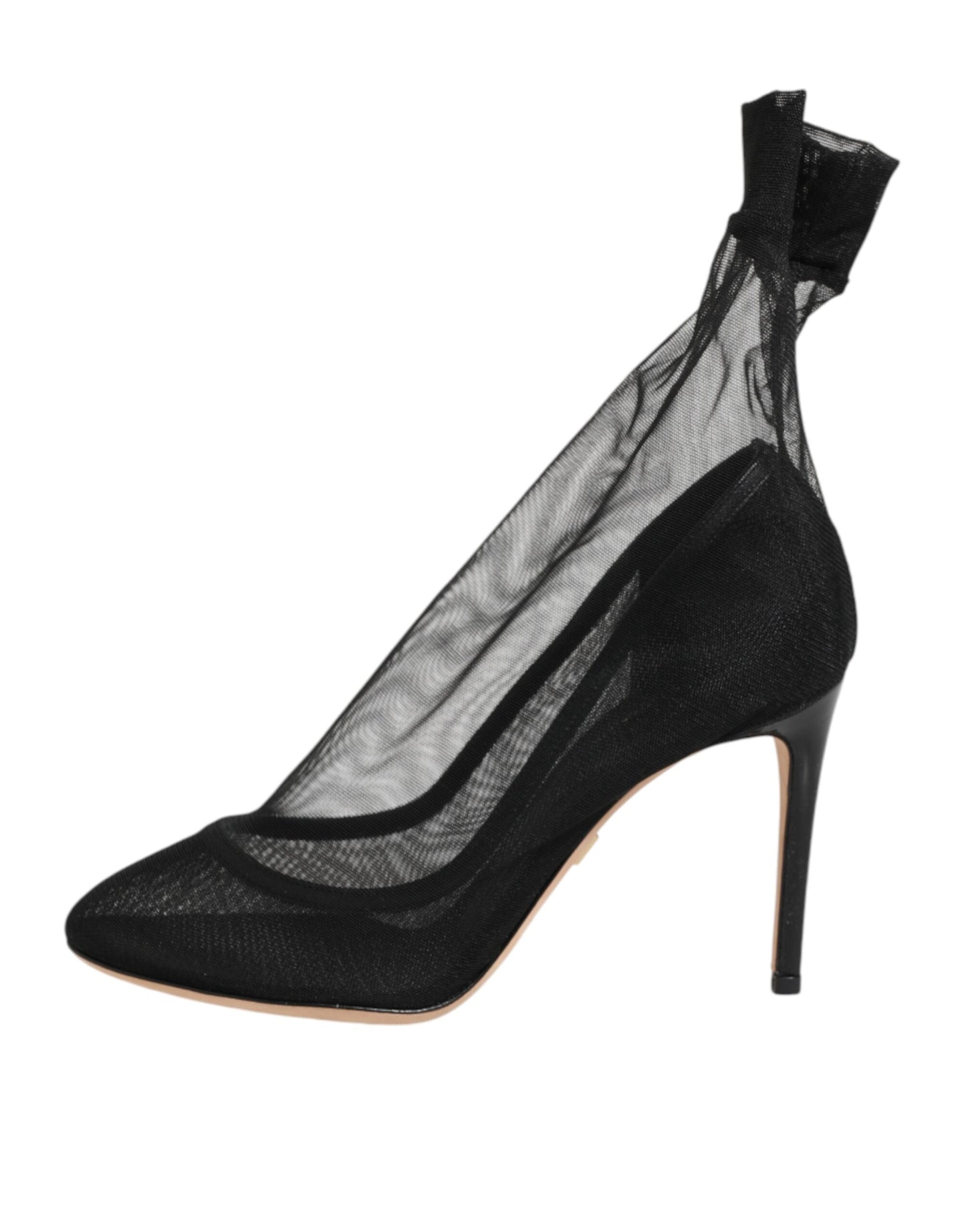 Black Nylon Stretch Mesh Sock Boots  Shoes