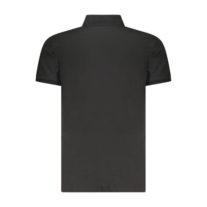 Black Cotton Men Polo Shirt