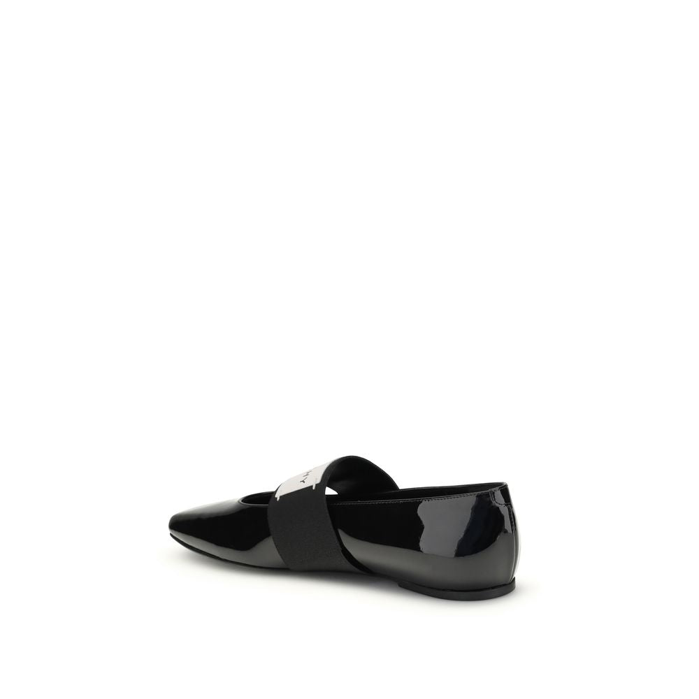 Black Leather Ballet Flats