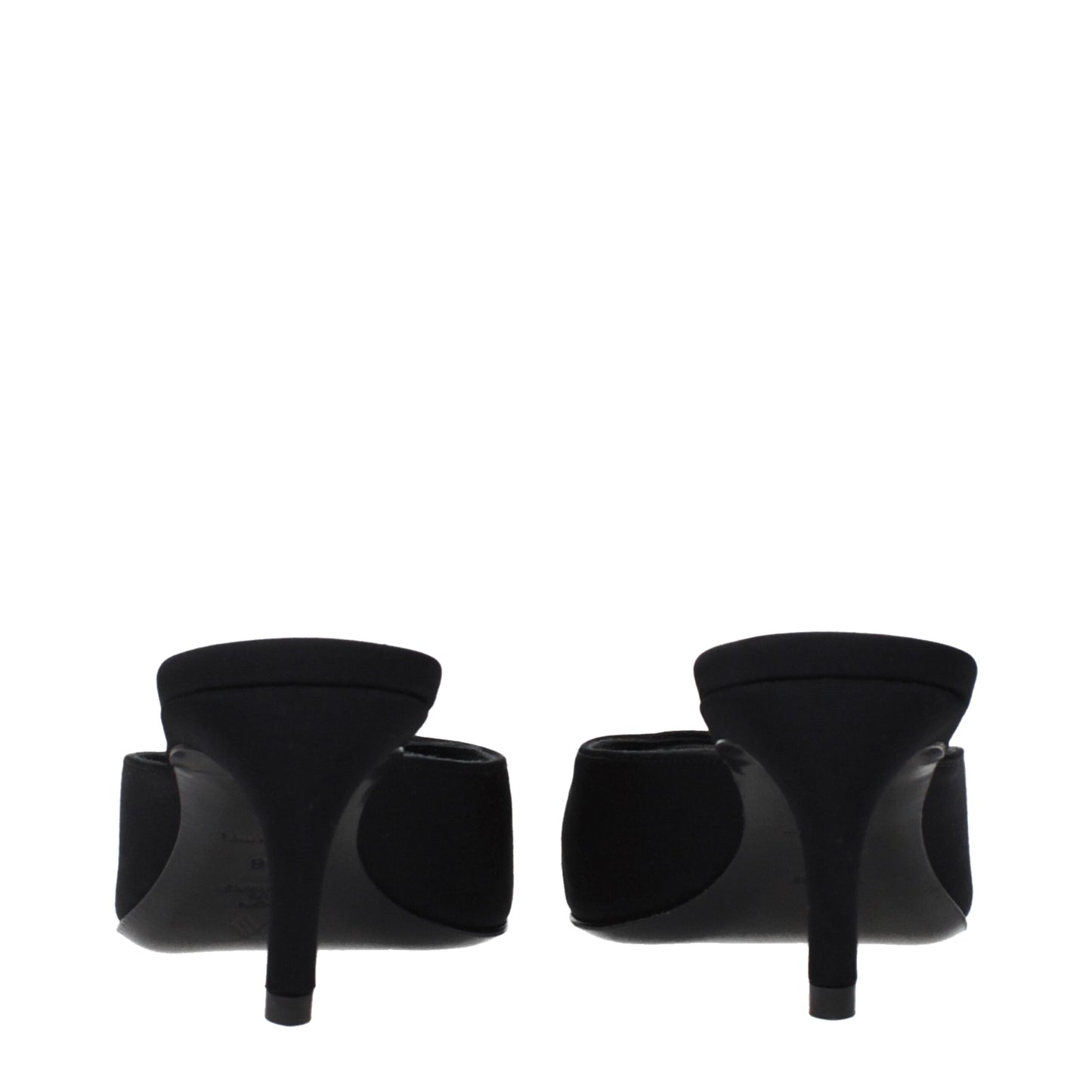 Black Fabric Flat Sandals