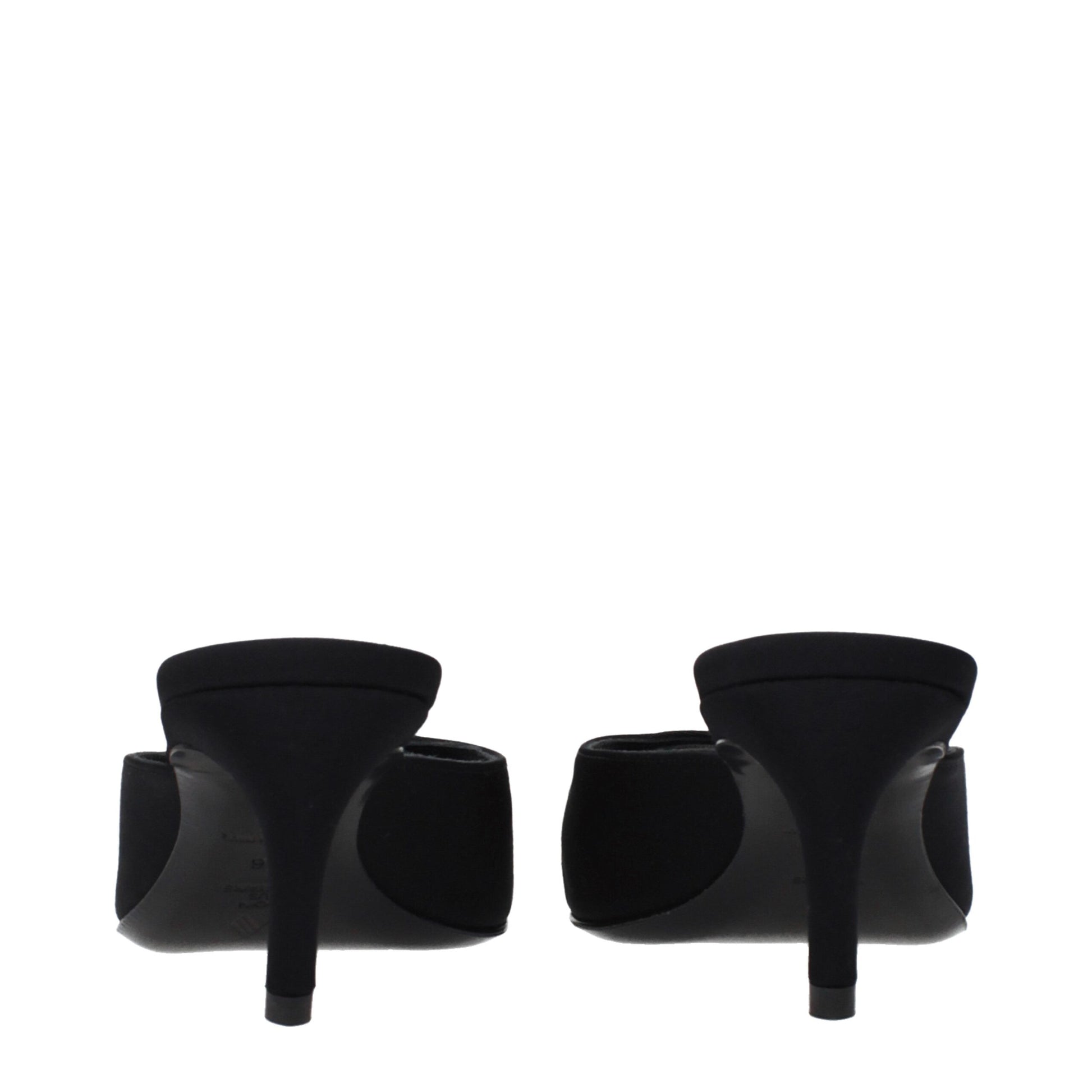 Black Fabric Flat Sandals