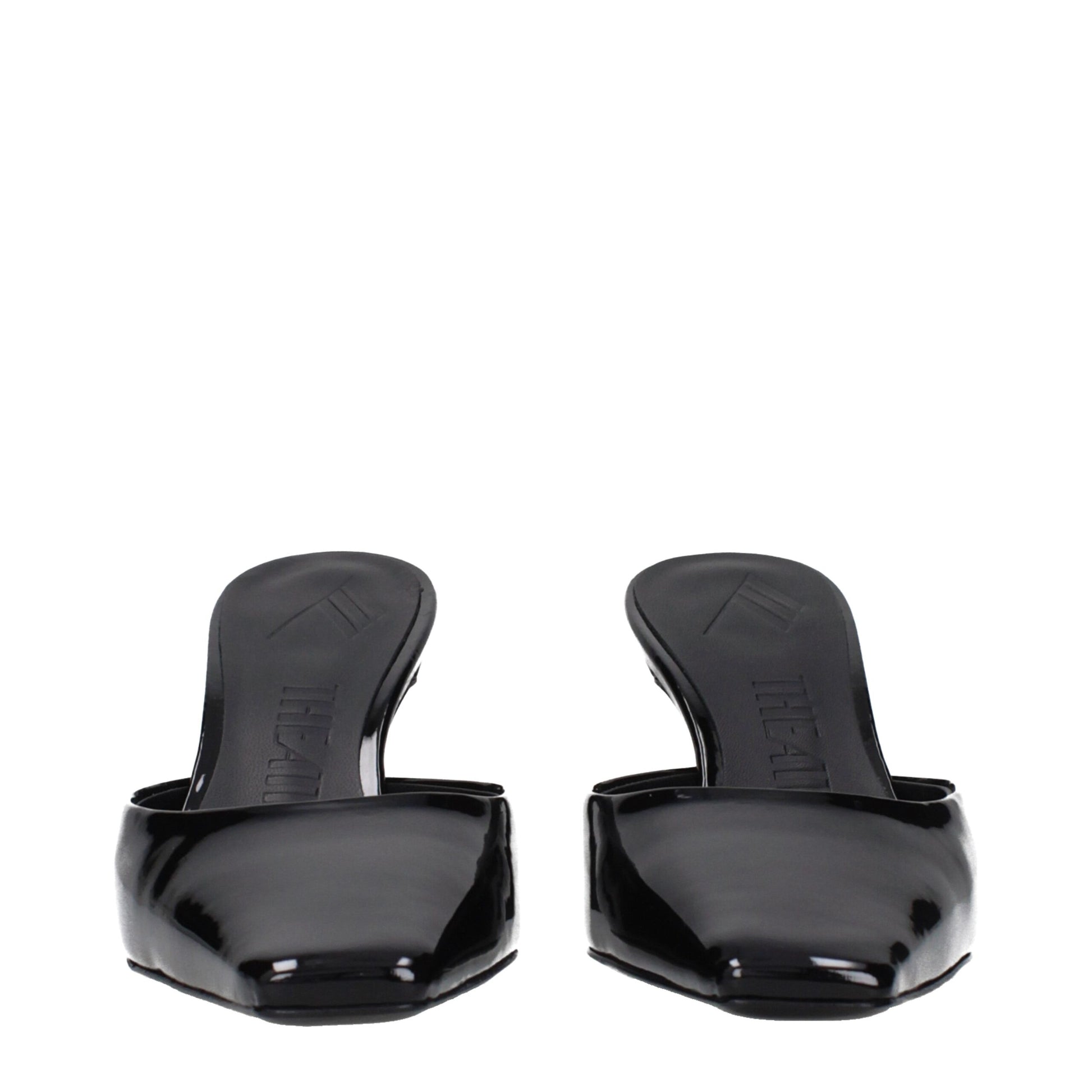 Black Leather Flat Sandals