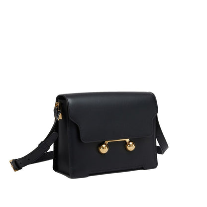 Black Calfskin Shoulder Bag