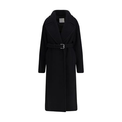 Black Fleece Wool Coat