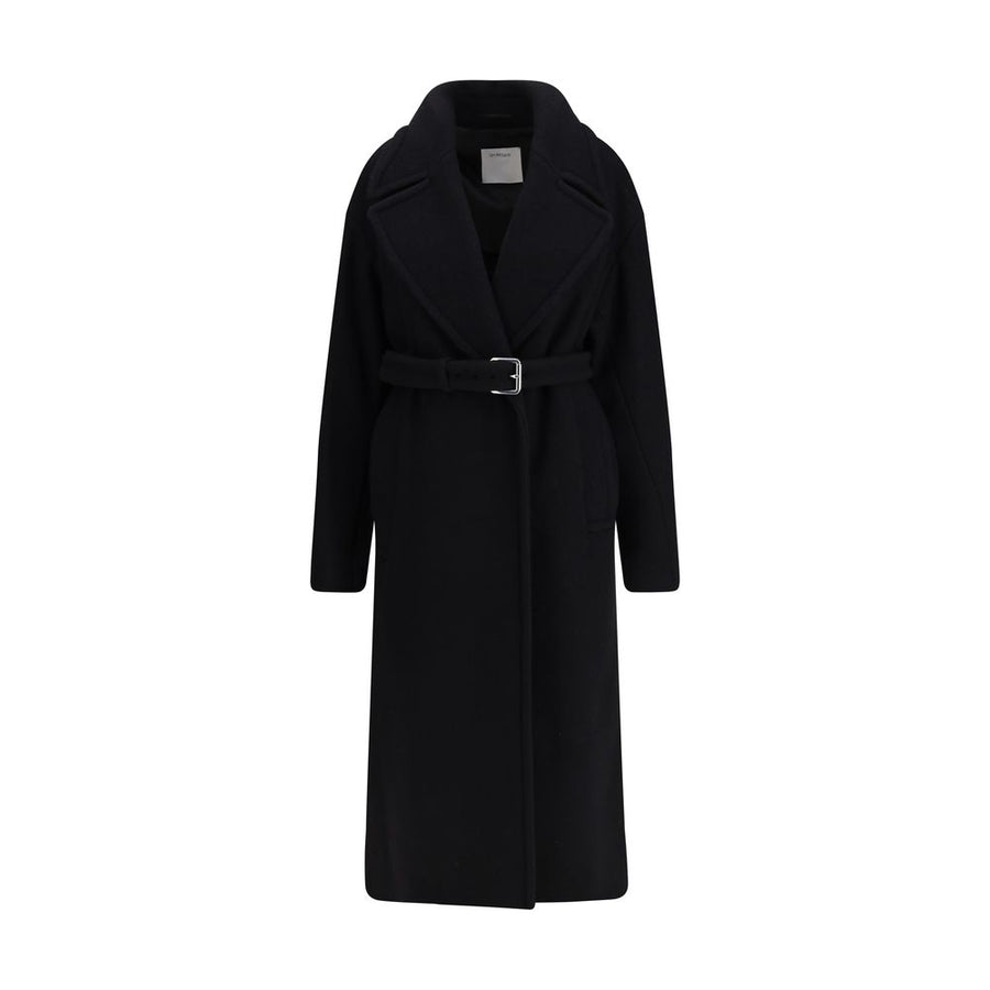 Black Fleece Wool Coat