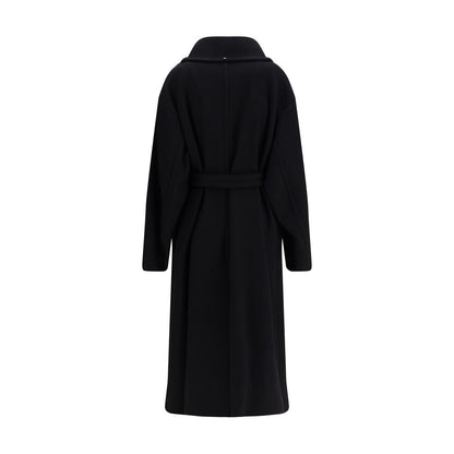Black Fleece Wool Coat