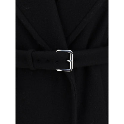 Black Fleece Wool Coat