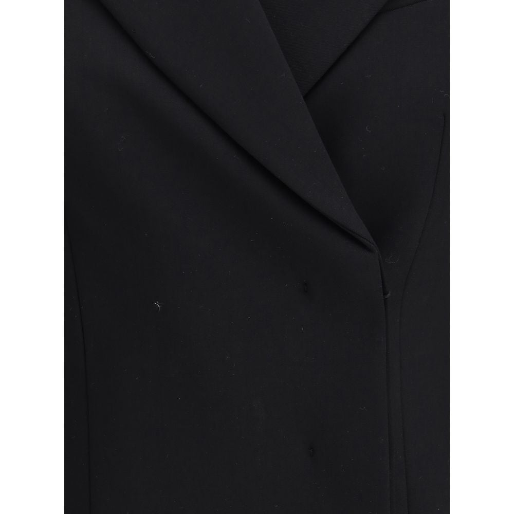 Black Fleece Wool Coat