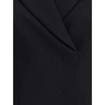Black Fleece Wool Coat