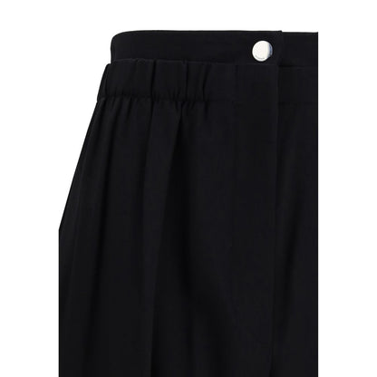 Black Fleece Wool Casual Pants