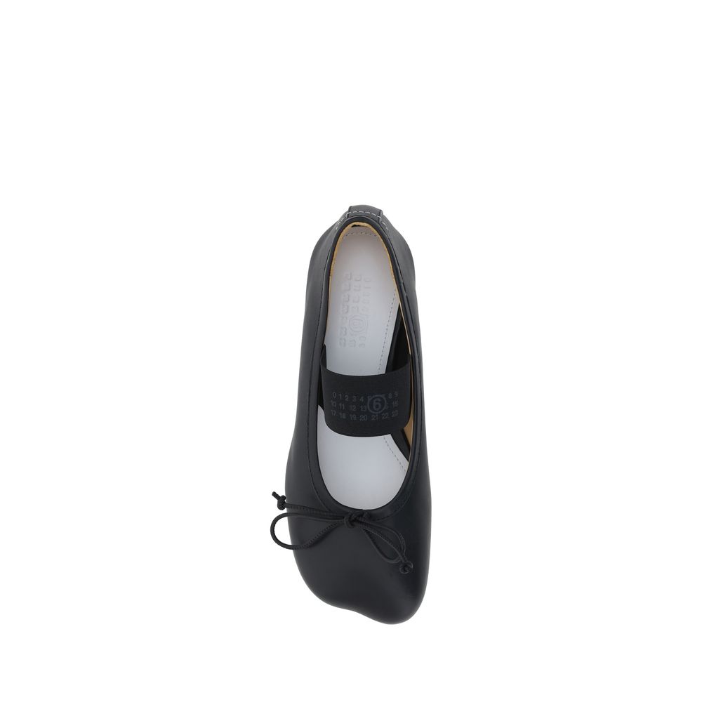 Black Calf Leather Bos Taurus Ballet Flats