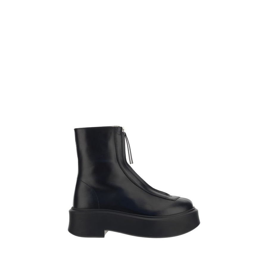 Black Calf Leather Bos Taurus Ankle Boots