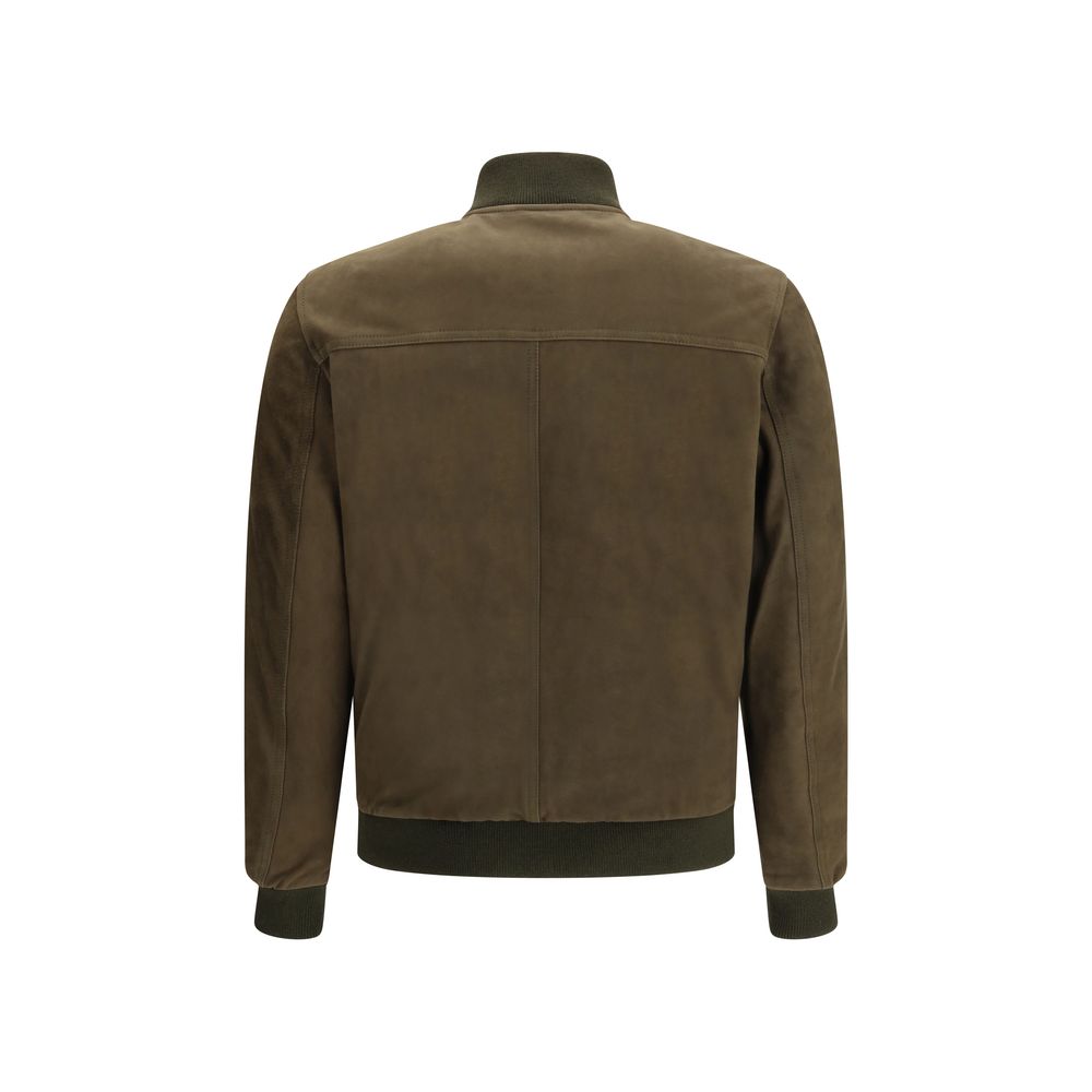 Brown Calf Leather Bos Taurus Bomber