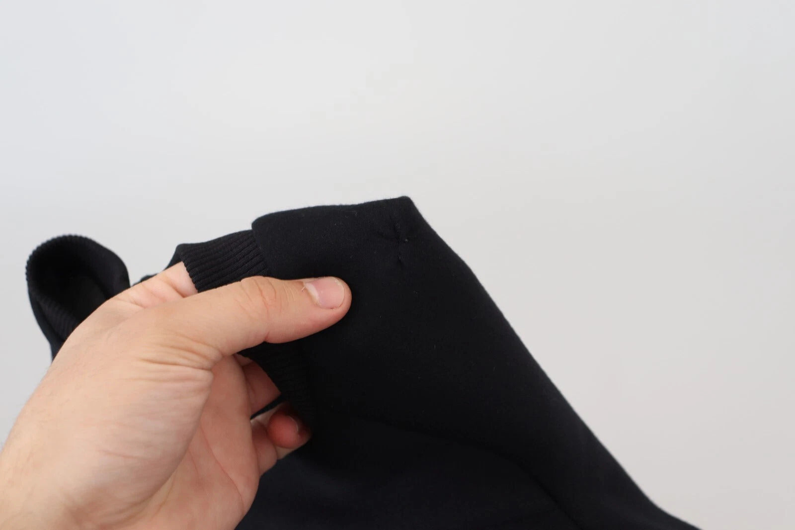 Black Cropped Zipper Back Sweatshirt Sweater