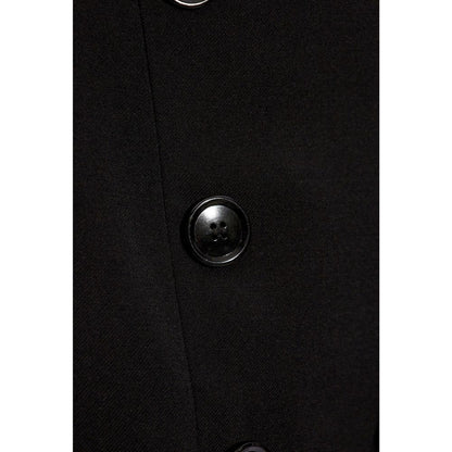 Black Elastane Midi Skirt