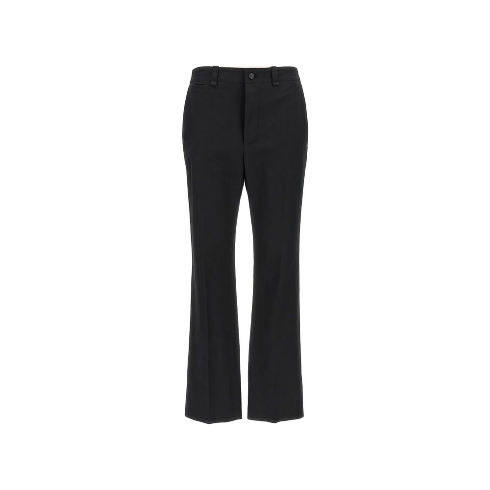 Black Cotton Casual Pants